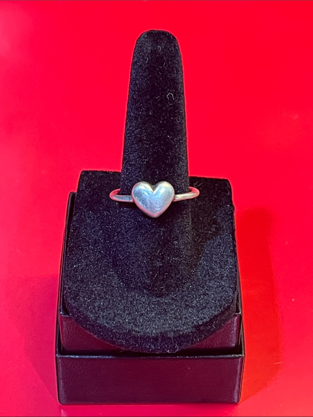 Vintage Tiffany & Co Puffy Heart Sterling Silver Ring Sz 6.5 - Picture 6 of 13